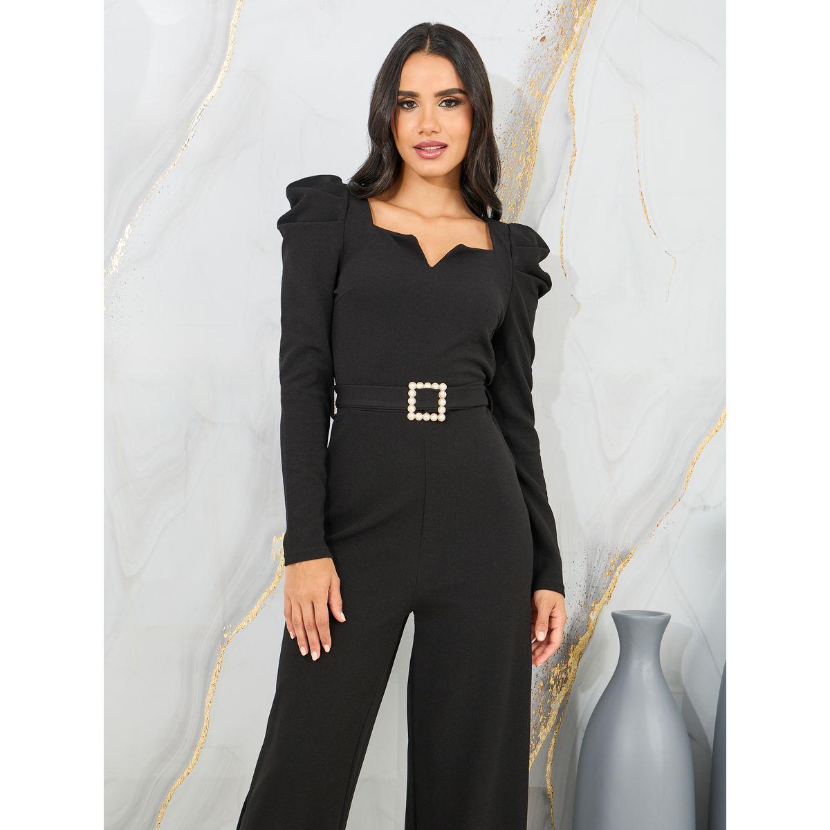 جمبسوت محبوك بحزام خصر-women-clothing-jumpsuits-image-2
