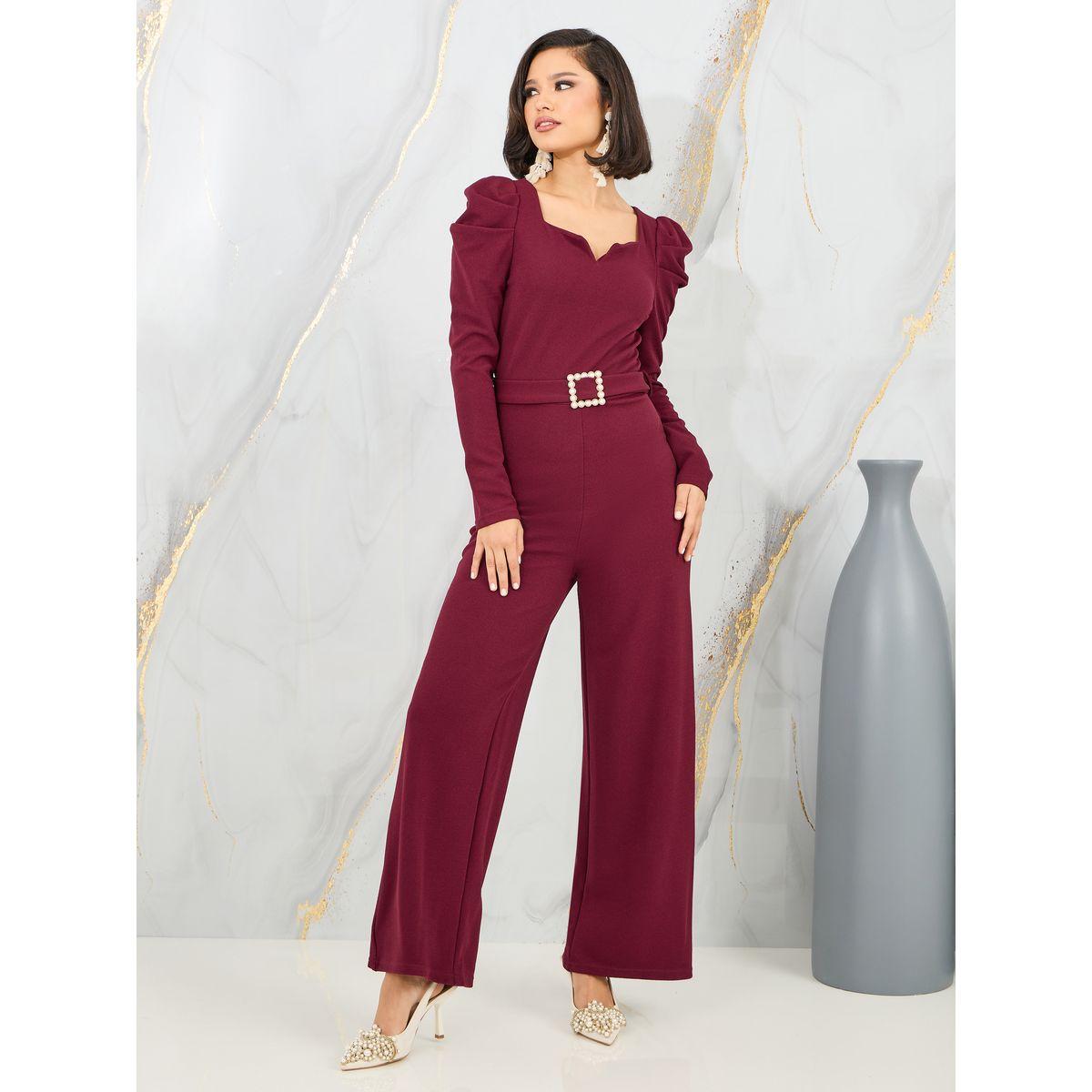 جمبسوت بارجل واسعة واكمام منفوخة-women-clothing-jumpsuits-image-1