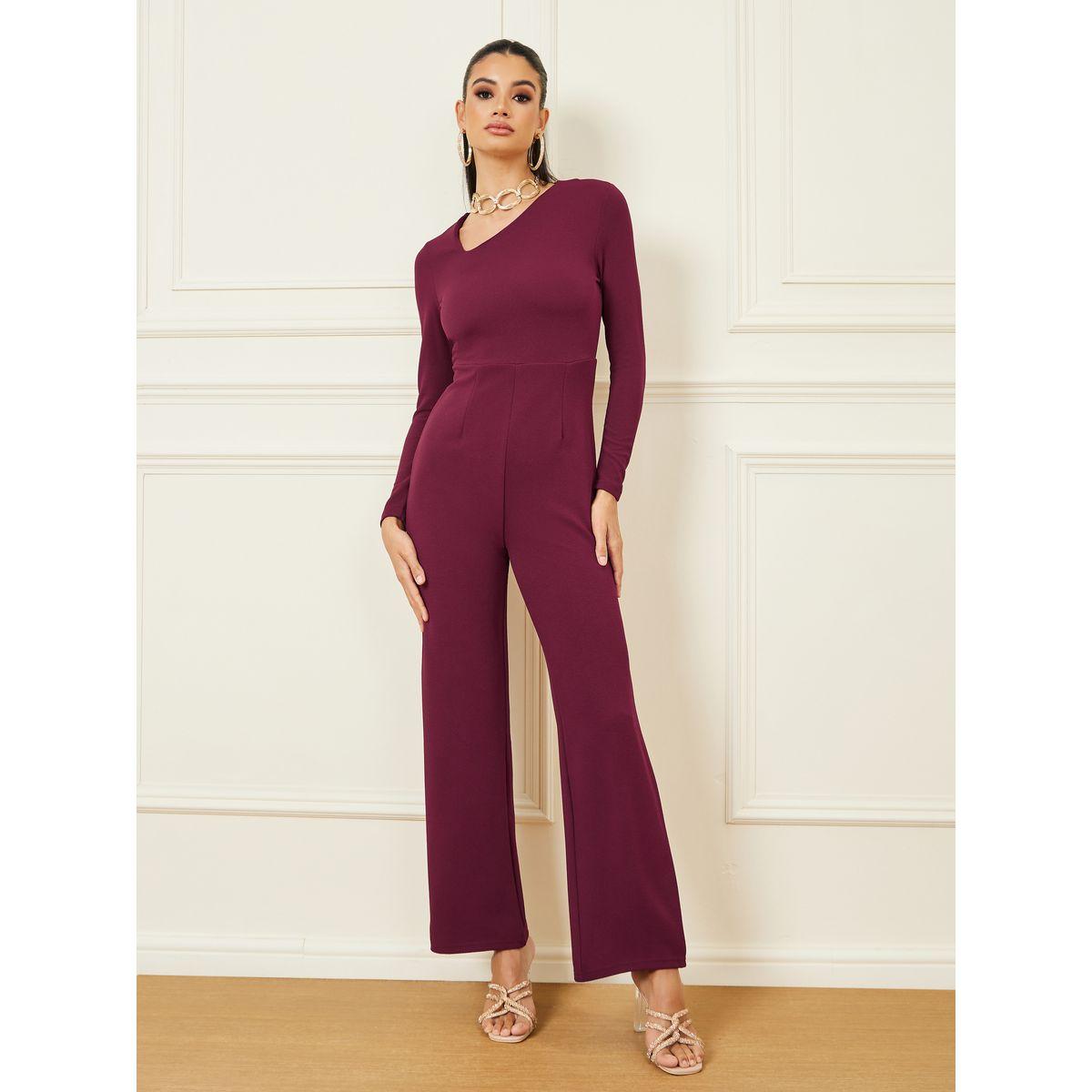 Styli Textured Knit Asymmetric Neck Straight Leg Jumpsuit-women-clothing-jumpsuits-image-1