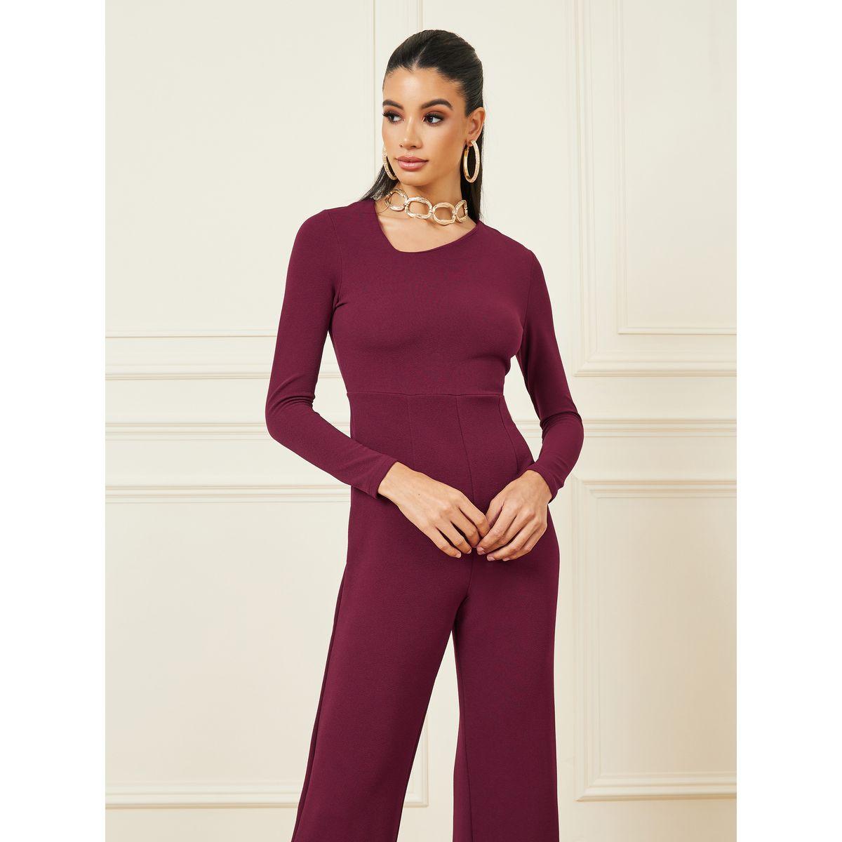 Styli Textured Knit Asymmetric Neck Straight Leg Jumpsuit-women-clothing-jumpsuits-image-2