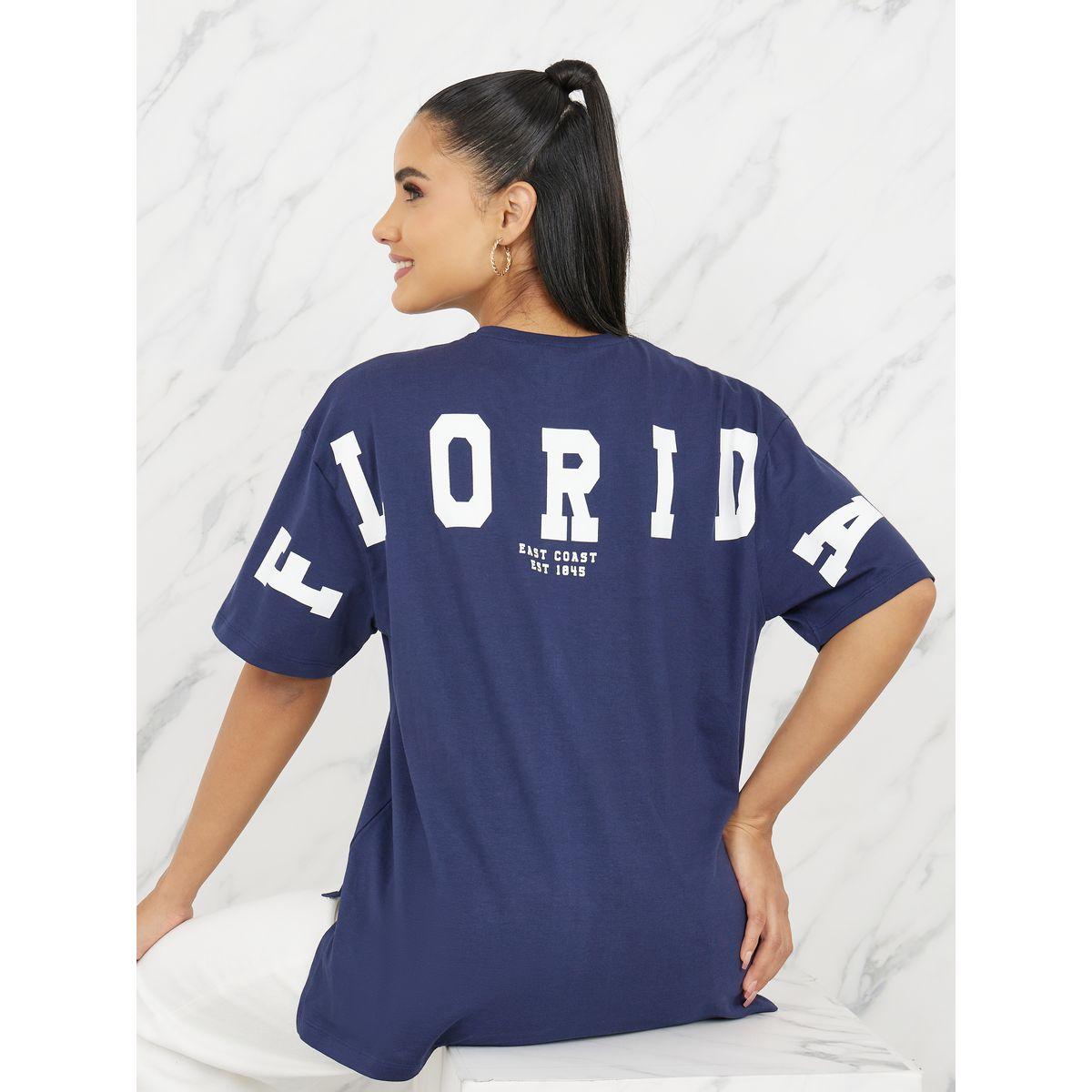 Styli Elevate Oversized Back Florida Printed Longline T-shirt-women-clothing-tshirts-image-1
