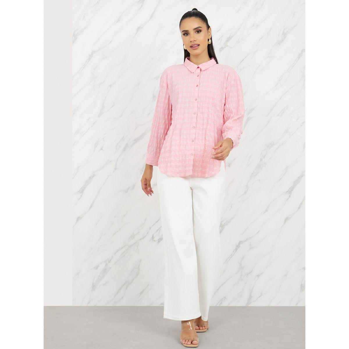 بلوزة واسعة بحافة منحنية-women-clothing-shirtsandblouses-shirts-image-2