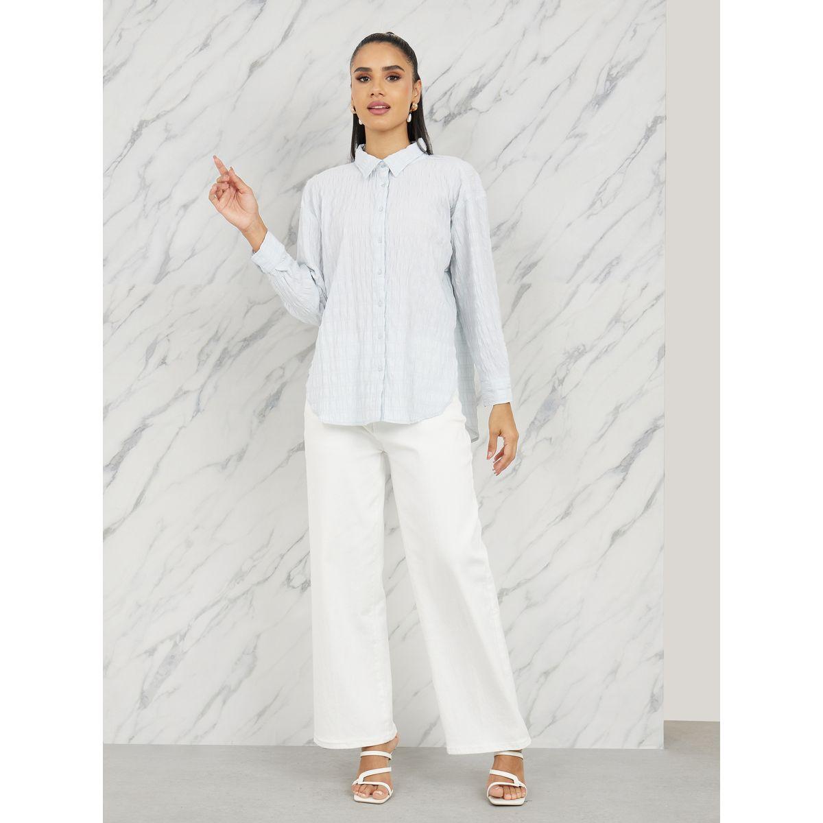 بلوزة واسعة بحافة منحنية-women-clothing-shirtsandblouses-shirts-image-2