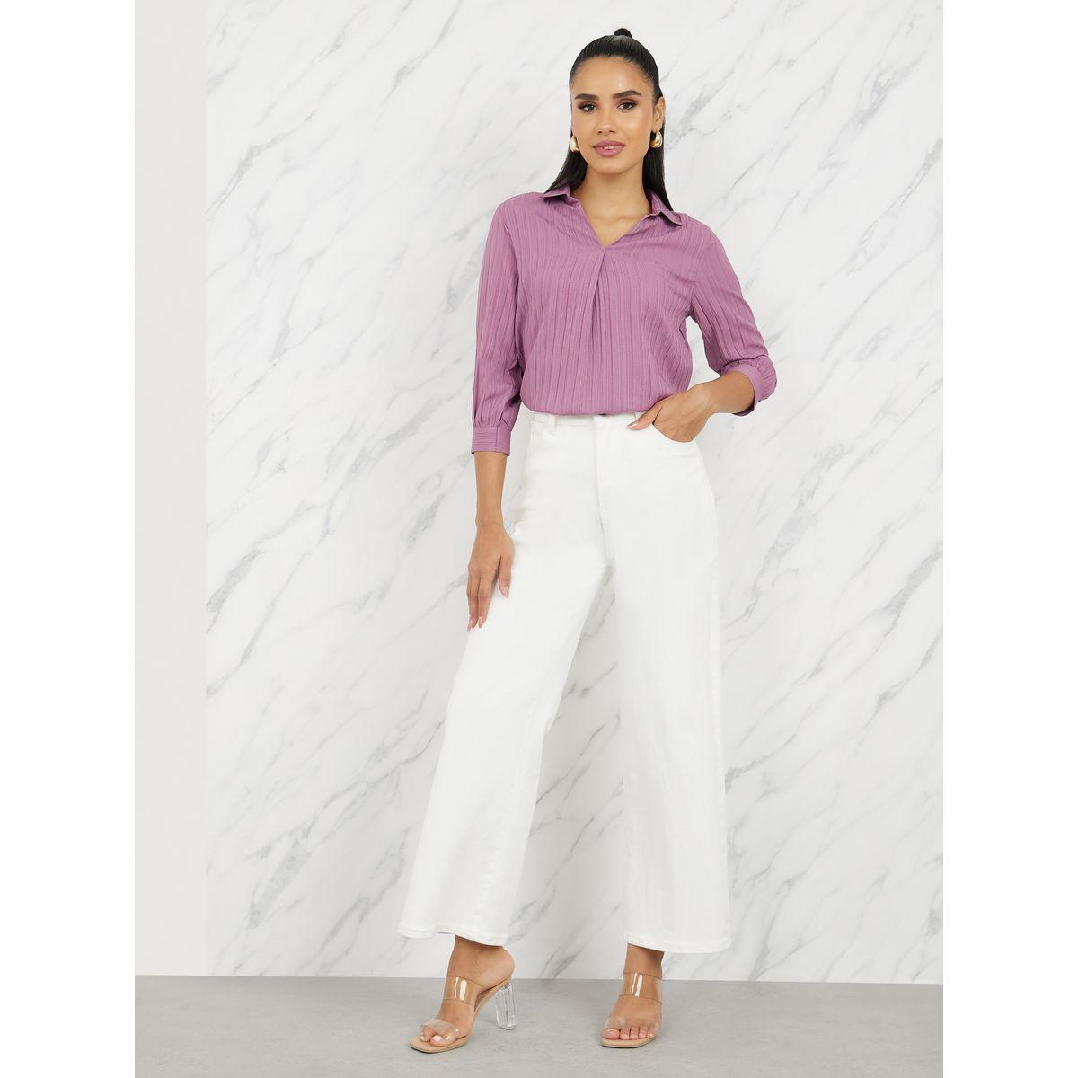 Styli Elevate Striped Texture Regular Fit Longline Shirt-women-clothing-shirtsandblouses-shirts-image-3