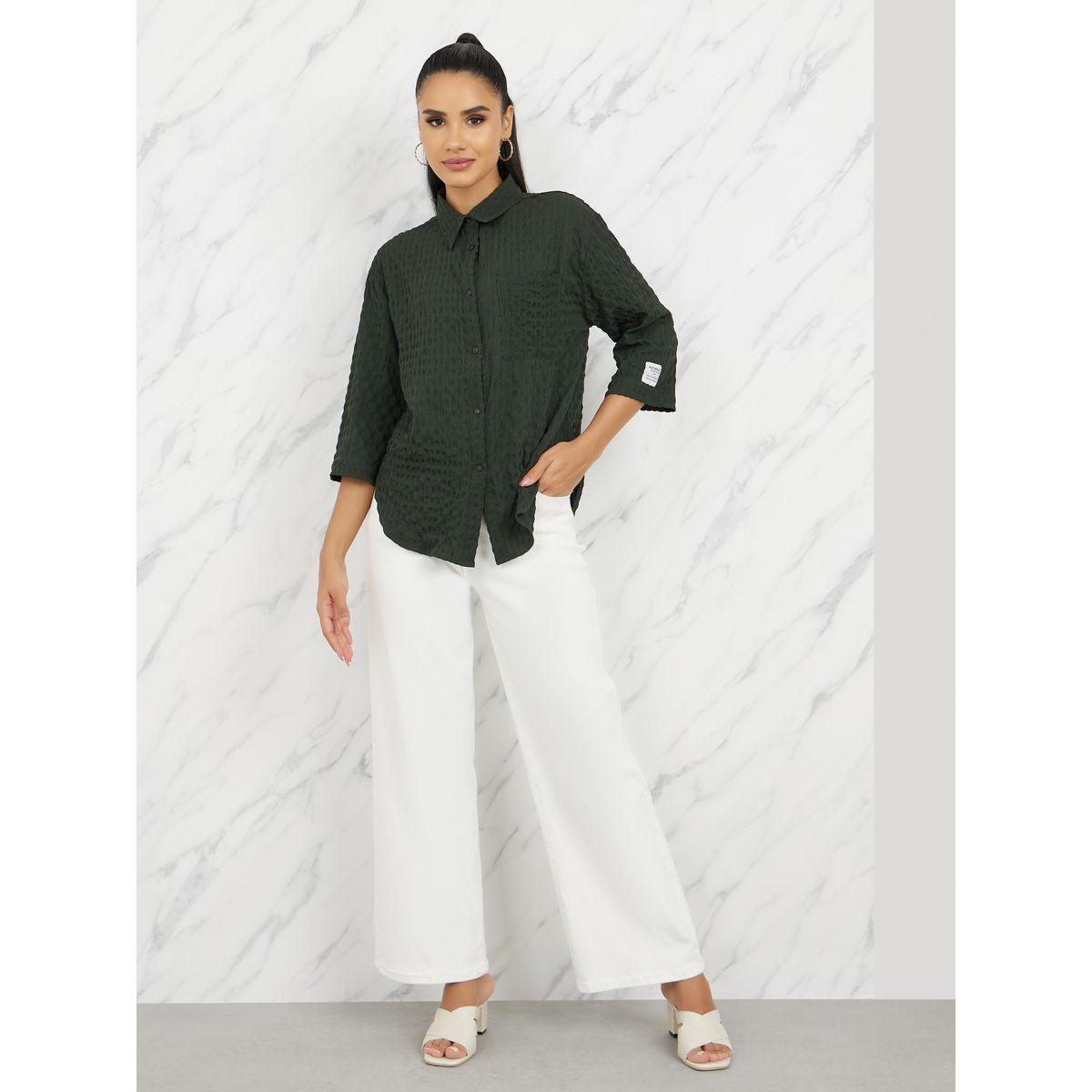 بلوزة واسعة بحافة منحنية وتفاصيل بارزة-women-clothing-shirtsandblouses-shirts-image-2