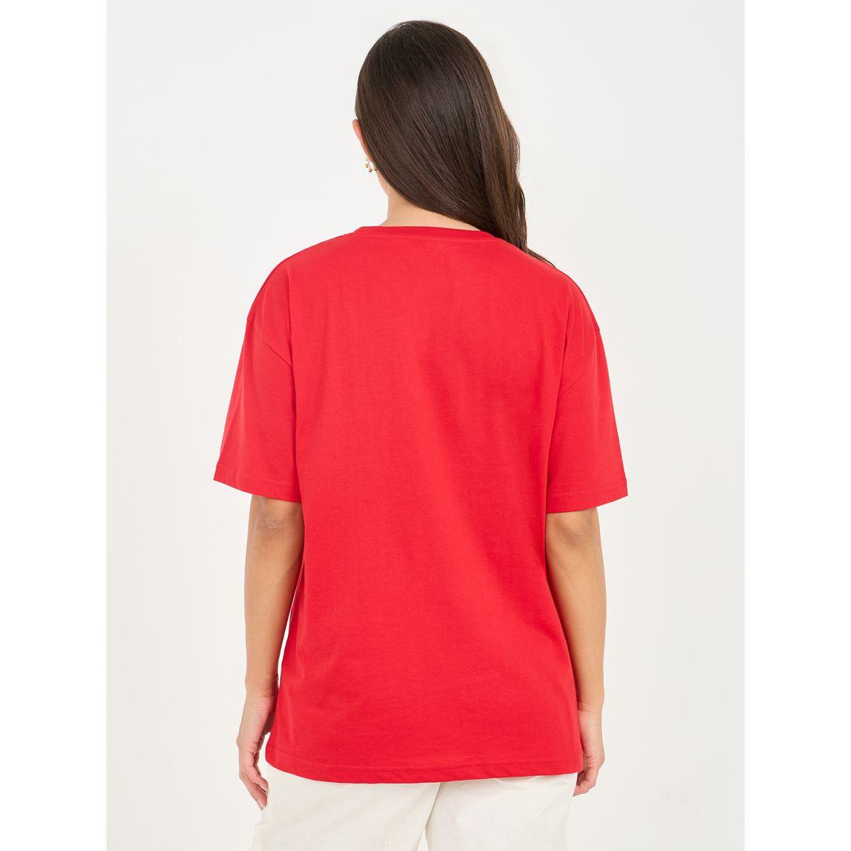 Styli Oversized Floral Placement Print Drop Shoulder T-Shirt-women-clothing-tshirts-image-4