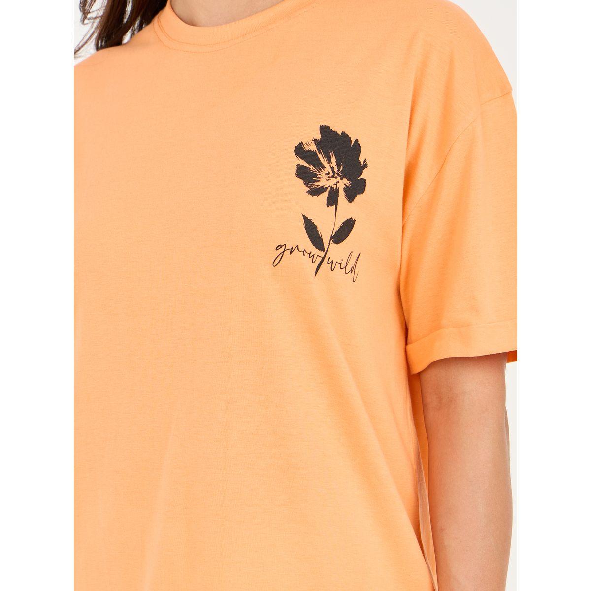 Styli Oversized Floral Placement Print T-Shirt with Roll Up Sleeves-women-clothing-tshirts-image-3