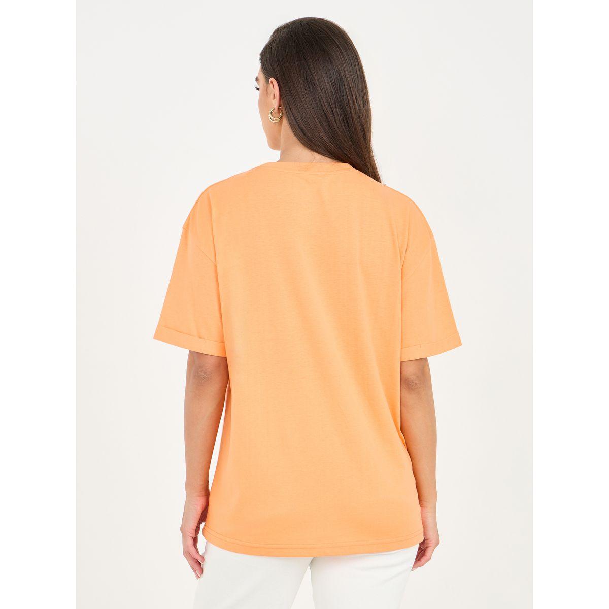 Styli Oversized Floral Placement Print T-Shirt with Roll Up Sleeves-women-clothing-tshirts-image-4