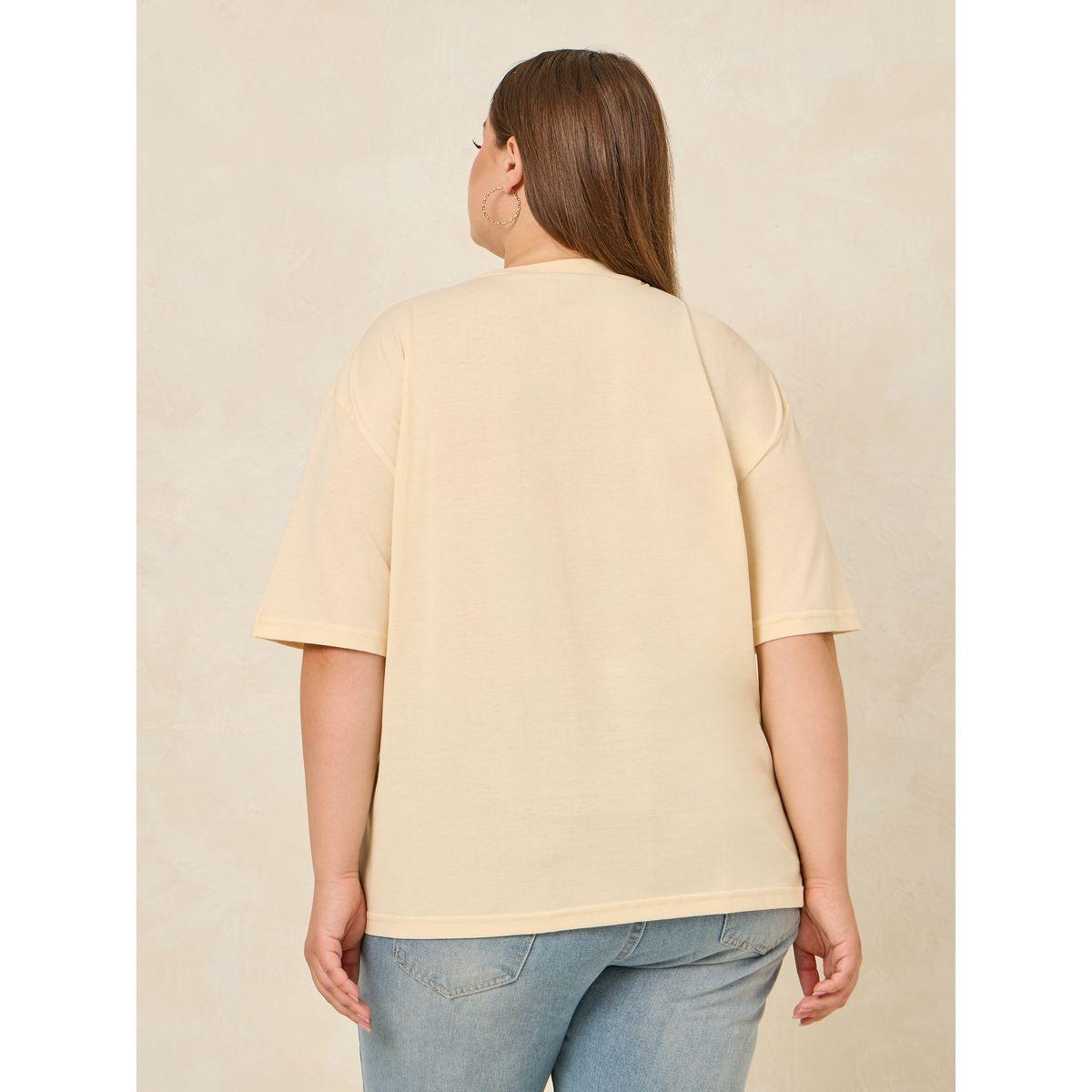 Styli Plus Good Things Slogan Round Neck Oversized T-Shirt-women-clothing-tshirts-image-4