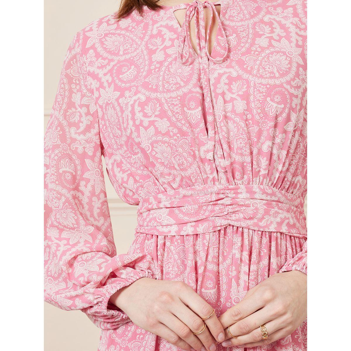 Styli Paisley Print Tie Up Neck A-Line Maxi Dress-women-clothing-dresses-image-3