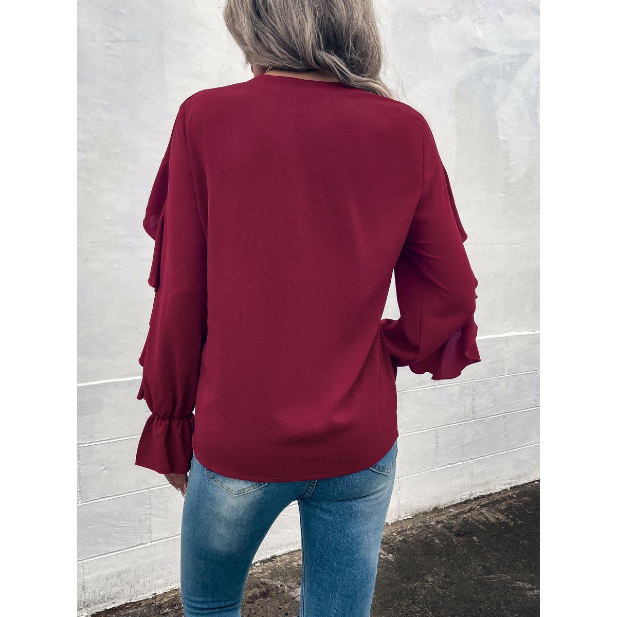 بلوزة بأكمام فوليوم مزينة بكشكش دي واي × ستايلي-women-clothing-shirtsandblouses-blouses-image-4