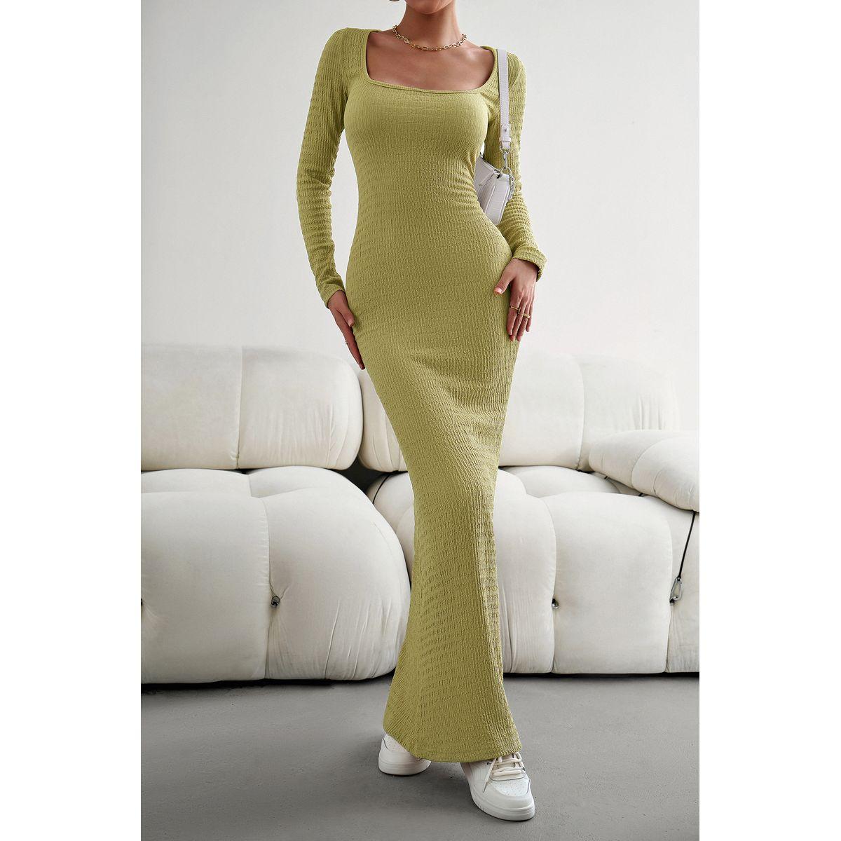 DY X Styli Square Neck Textured Knit Bocon Maxi Dress-women-clothing-dresses-image-1