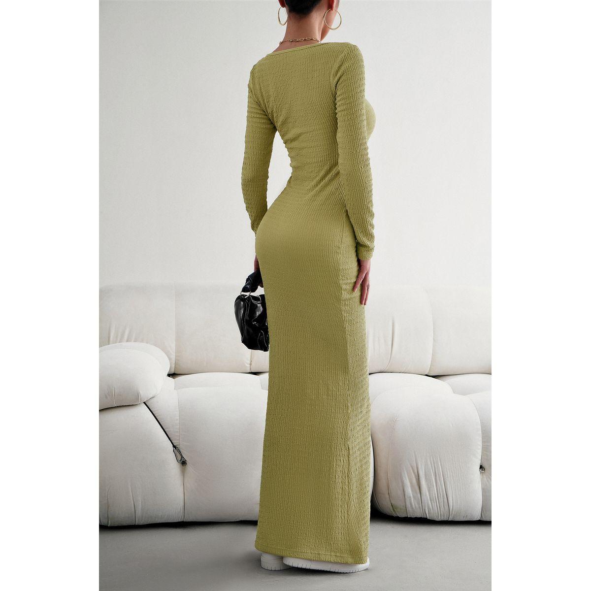 DY X Styli Square Neck Textured Knit Bocon Maxi Dress-women-clothing-dresses-image-2