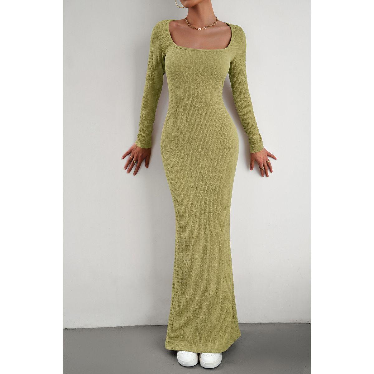 فستان طويل بياقة مربعة دي واي × ستايلي-women-clothing-dresses-image-3