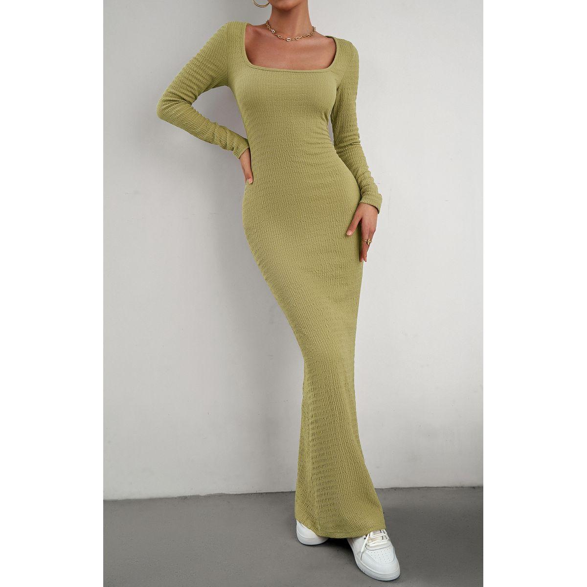 فستان طويل بياقة مربعة دي واي × ستايلي-women-clothing-dresses-image-4