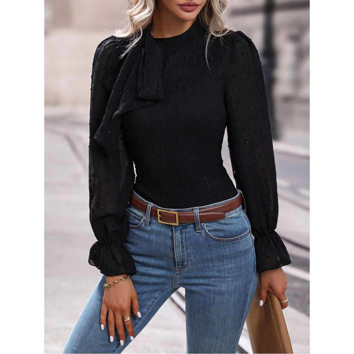 بلوزة مزينة بعقدة فيونكة-women-clothing-shirtsandblouses-blouses-image-5