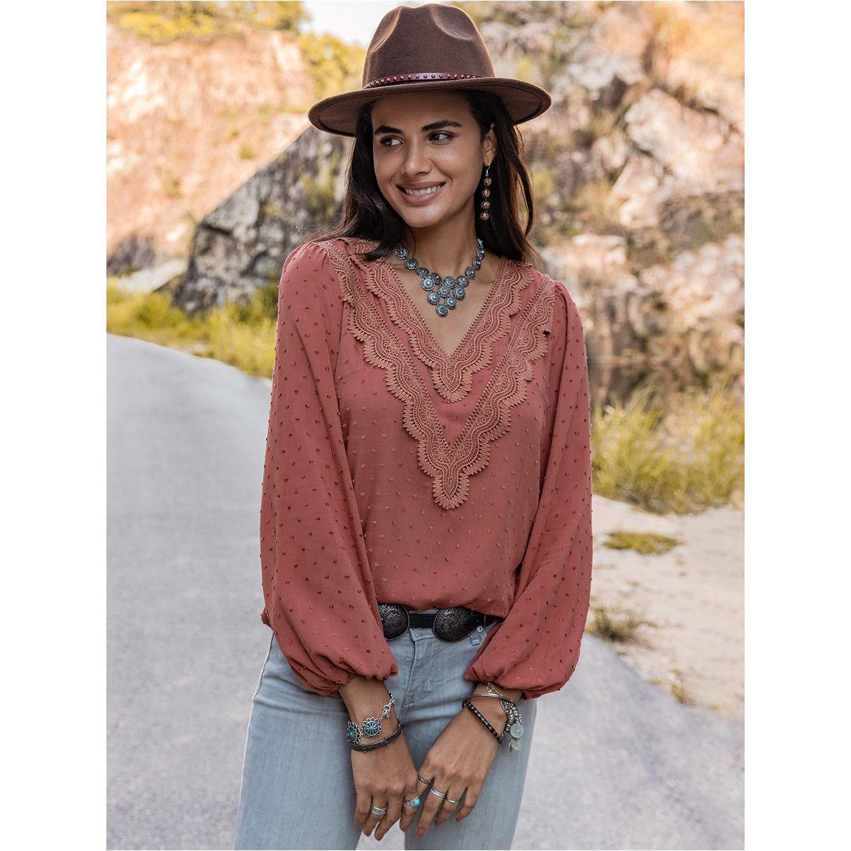 Bow Knot Detail Textured Blouse-women-clothing-shirtsandblouses-blouses-image-9