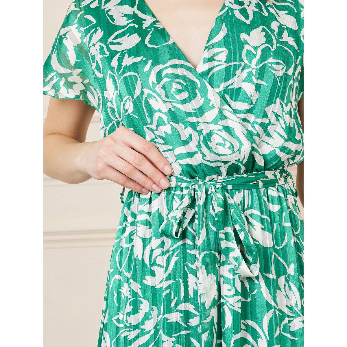 Styli Floral Print A-Line Maxi Dress with Self Tie Up-women-clothing-dresses-image-3
