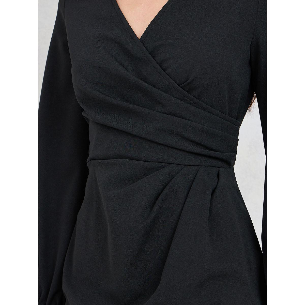 Styli Side Pleats Asymmetric Hem Midi Dress-women-clothing-dresses-image-3