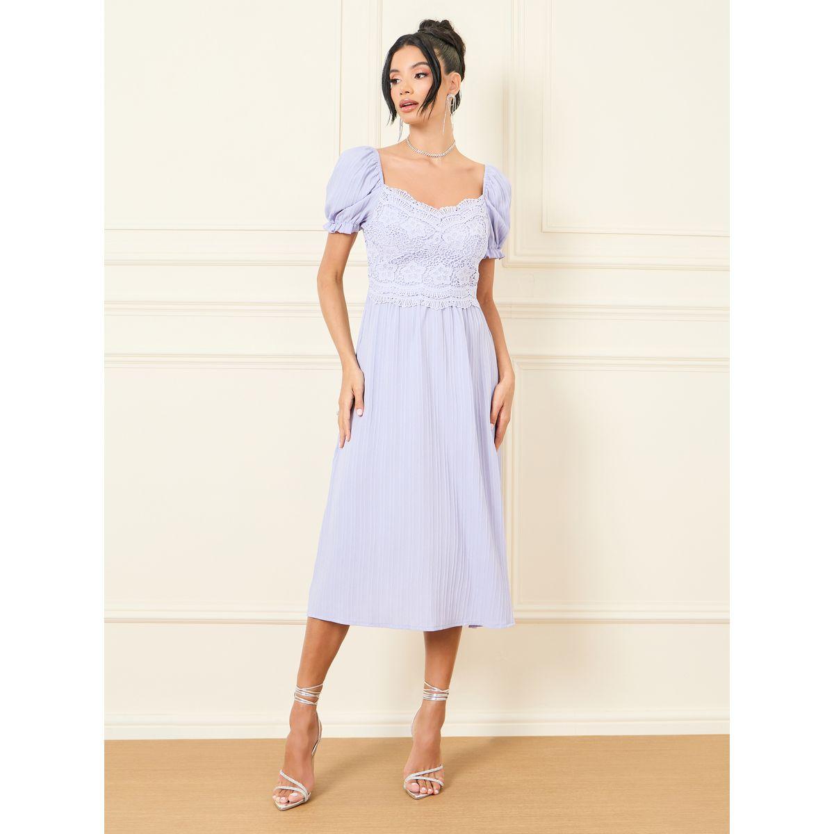Styli Lace Detail Sweetheart Neck A-Line Midi Dress-women-clothing-dresses-image-1