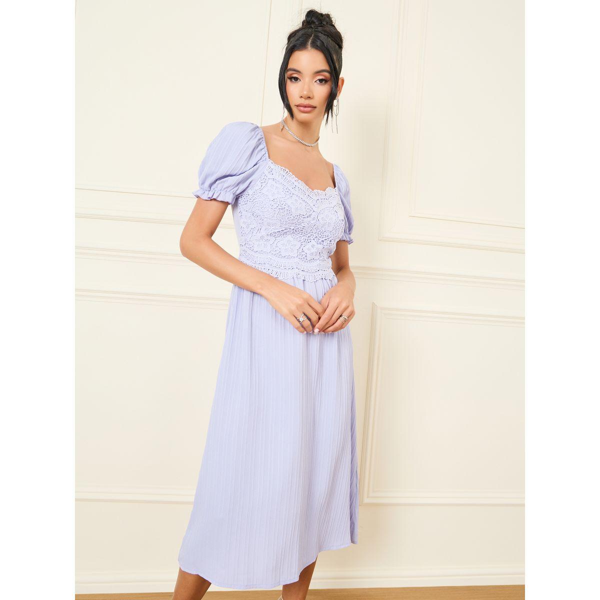 Styli Lace Detail Sweetheart Neck A-Line Midi Dress-women-clothing-dresses-image-2