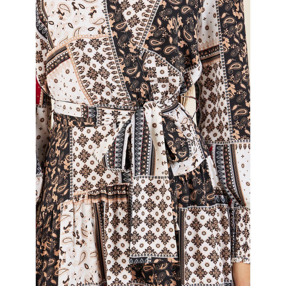 Styli Patchwork Print A-Line Wrap Maxi Dress-women-clothing-dresses-image-2