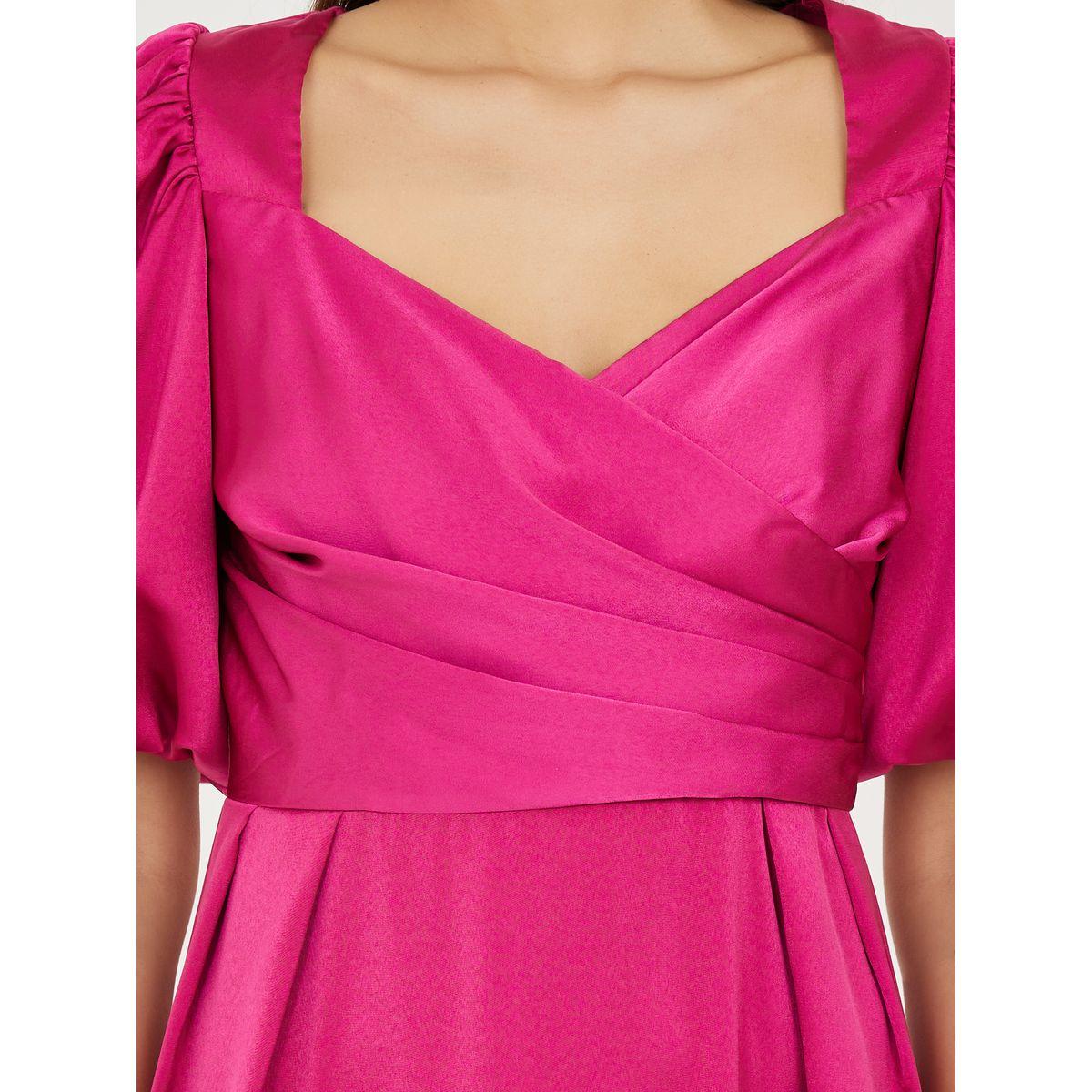 Styli Satin Pleated Sweetheart Neck A-Line Midi Dress-women-clothing-dresses-image-3