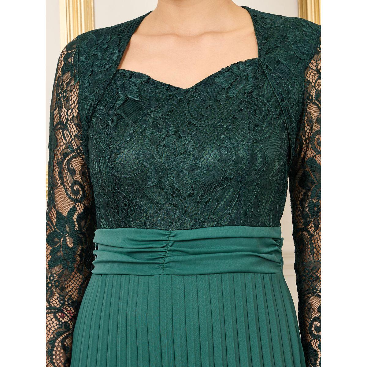فستان ميدي بكسرات وتفاصيل دانتيل-women-clothing-dresses-image-3