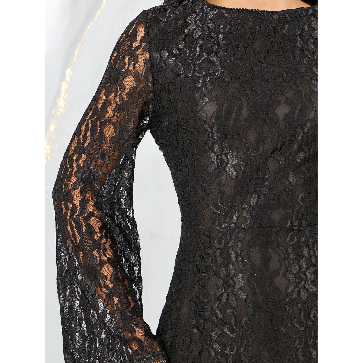 Styli Lace Insert Beaded Tassel Detail Mermaid Maxi Dress-women-clothing-dresses-image-3