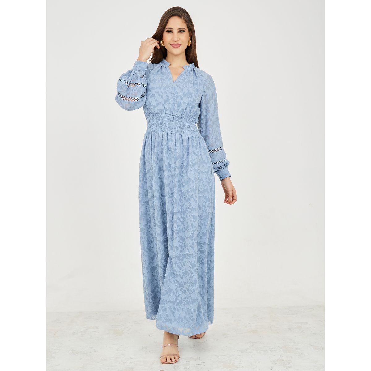 فستان طويل بتفاصيل بارزة الملمس-women-clothing-dresses-image-1