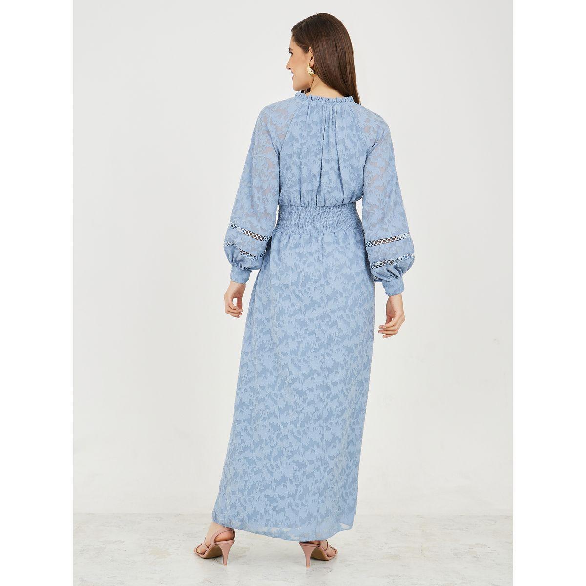 Styli Burnout Texture Smocked Cut Out Detail A-Line Maxi Dress-women-clothing-dresses-image-4