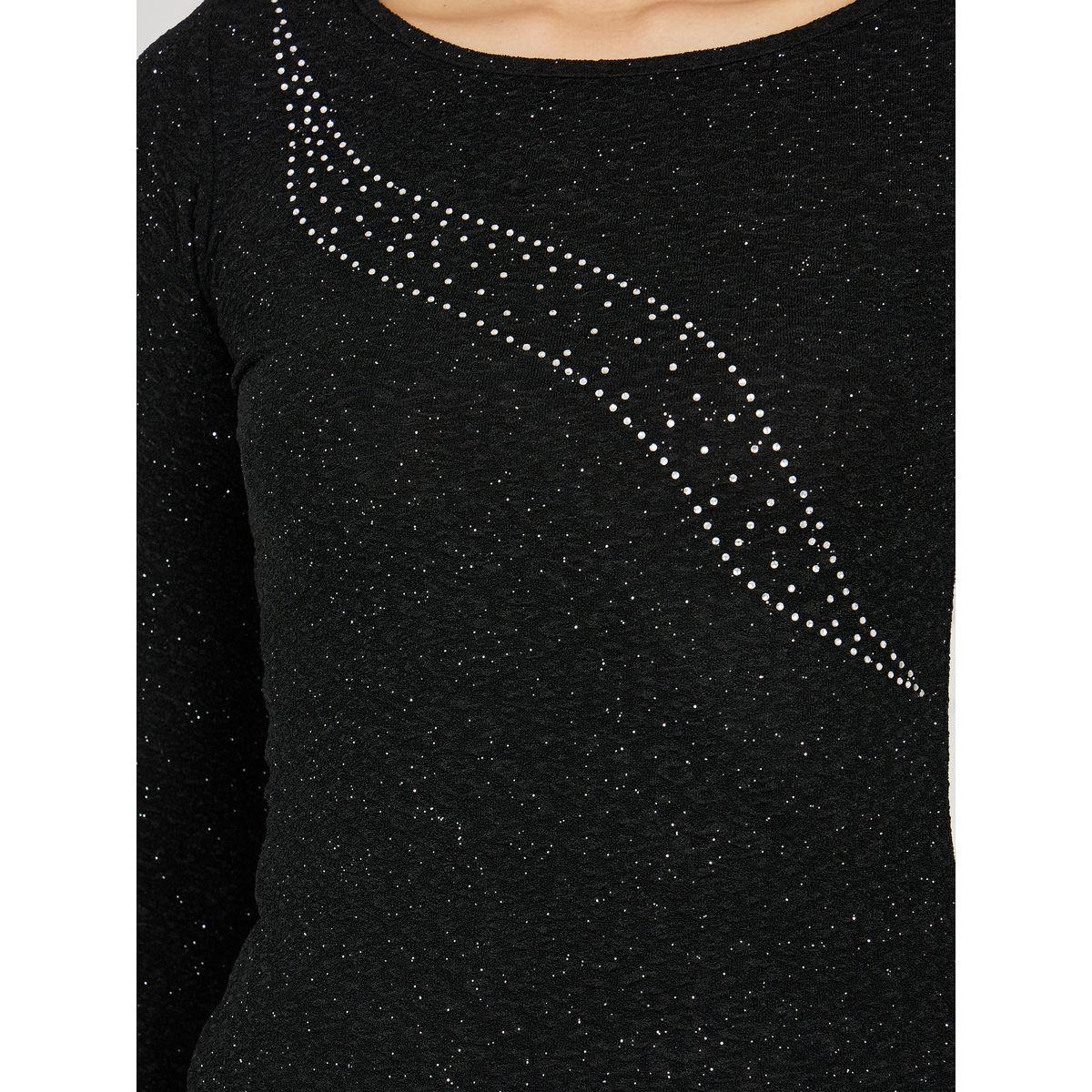Styli Shimmer Embellished Knit Top and Bootcut Pant Set-women-clothing-coordsets-image-4
