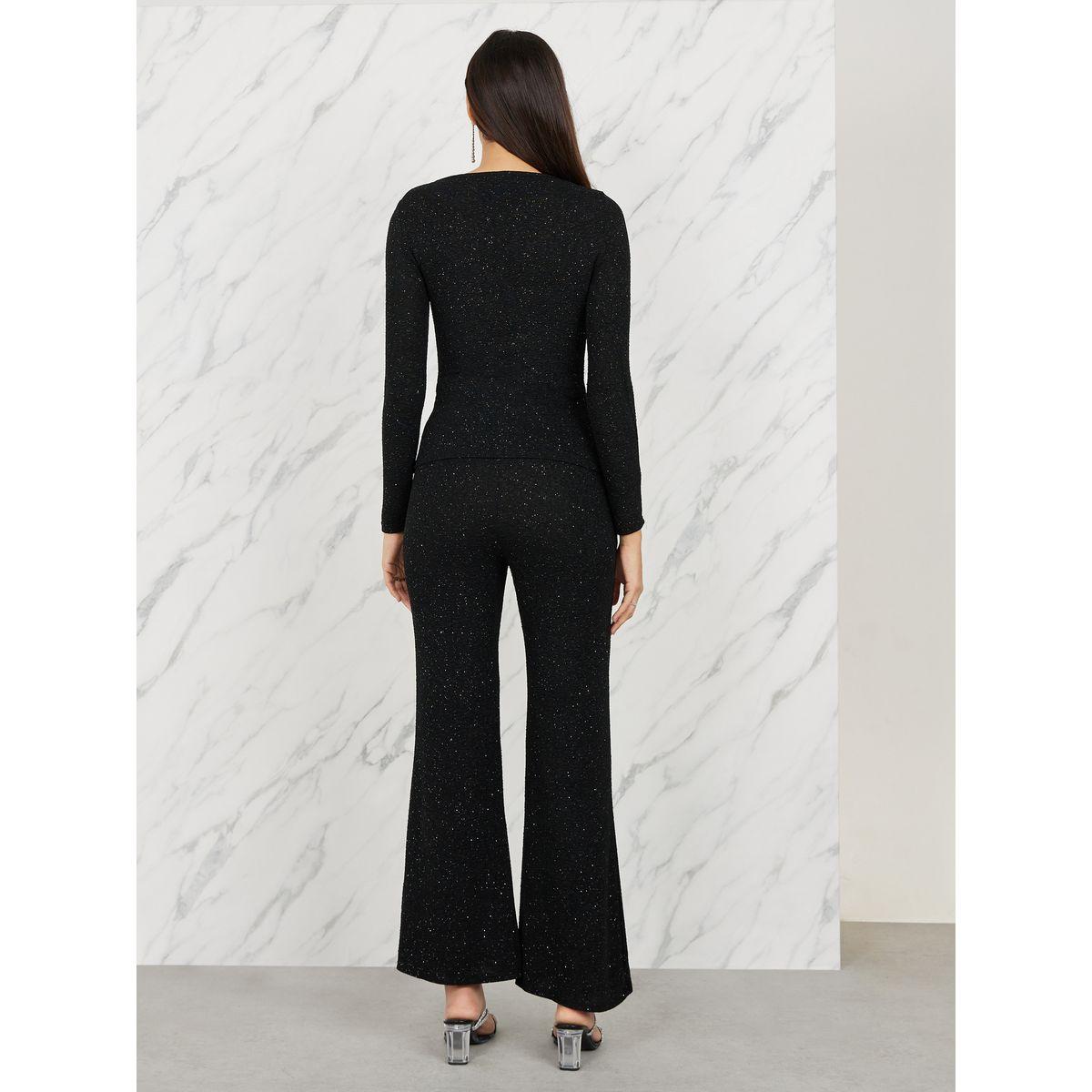Styli Shimmer Embellished Knit Top and Bootcut Pant Set-women-clothing-coordsets-image-5