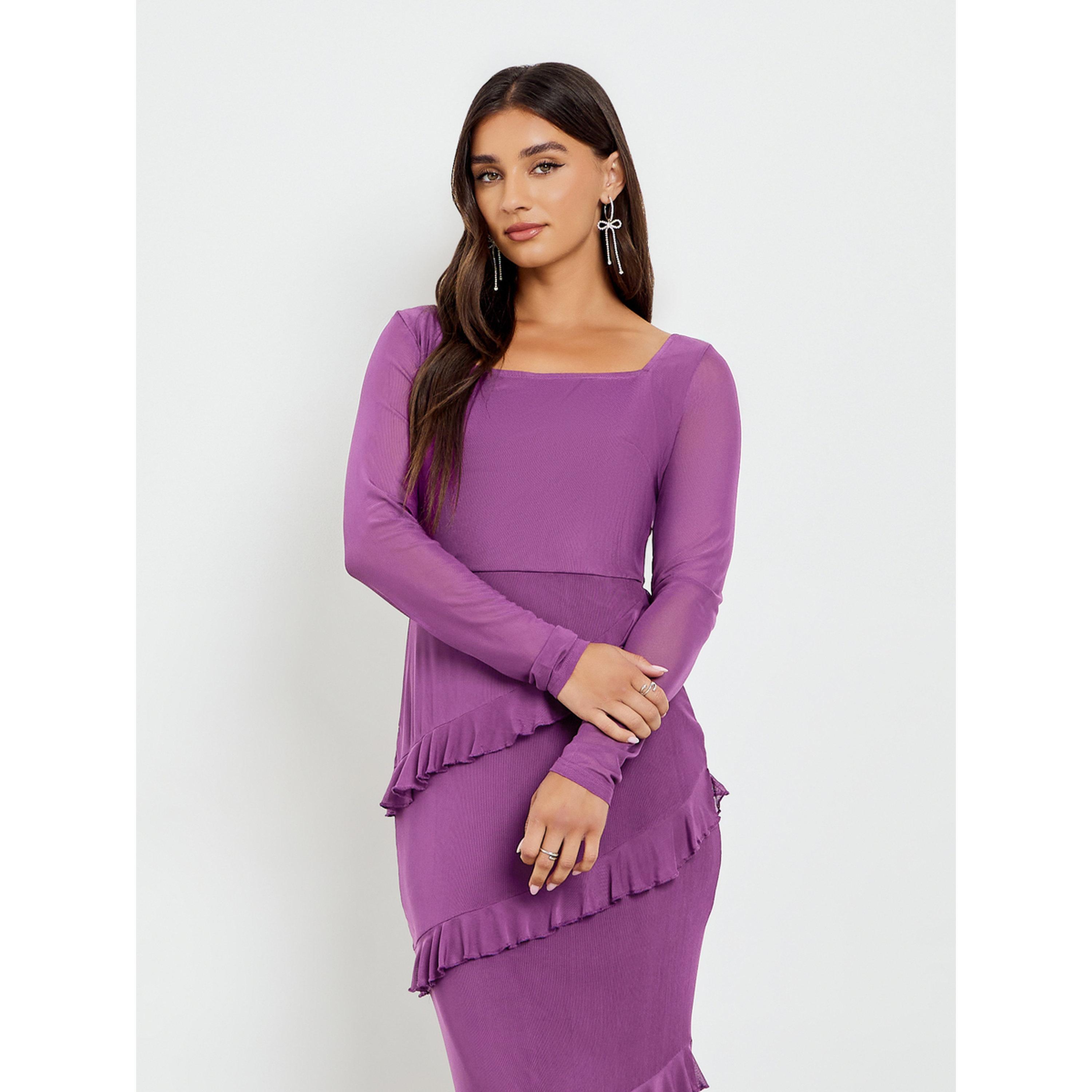 فستان طويل بتفاصيل كشكش-women-clothing-dresses-image-3