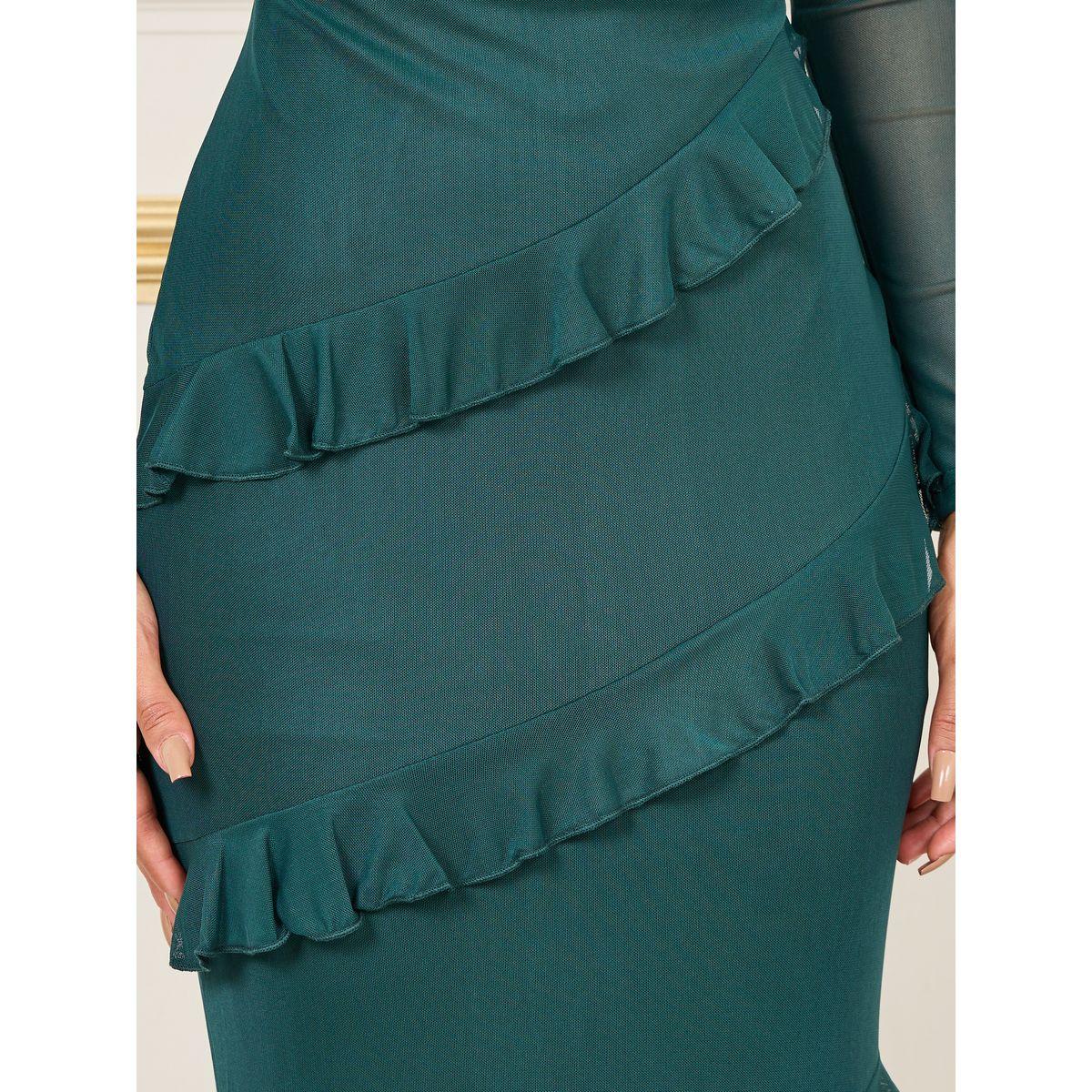 فستان حورية البحر بتفصيل ستيلي برقبة مربعة-women-clothing-dresses-image-3