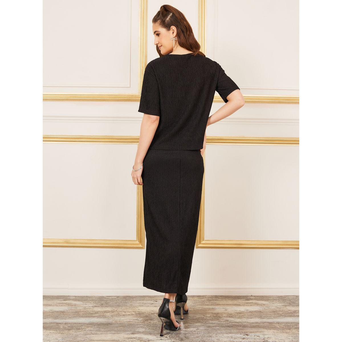 طقم منسق من تنورة طويلة مع بلوزة بازرار غلق-women-clothing-coordsets-image-4