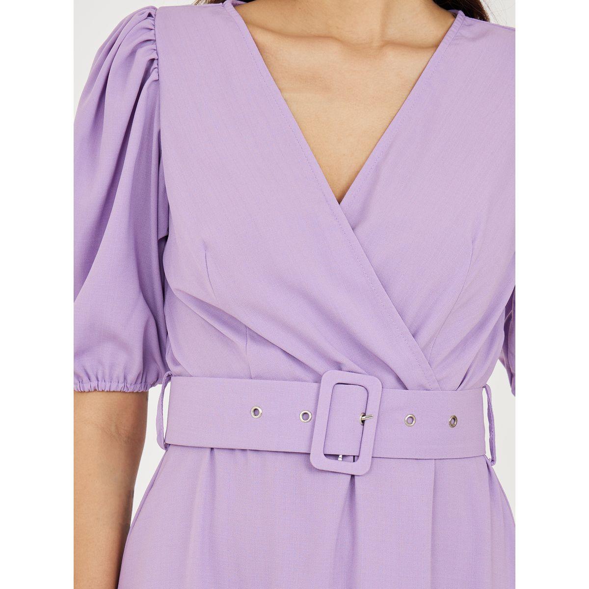 Styli Gathered Detail Sleeves Belted A-Line Midi Dress-women-clothing-dresses-image-3