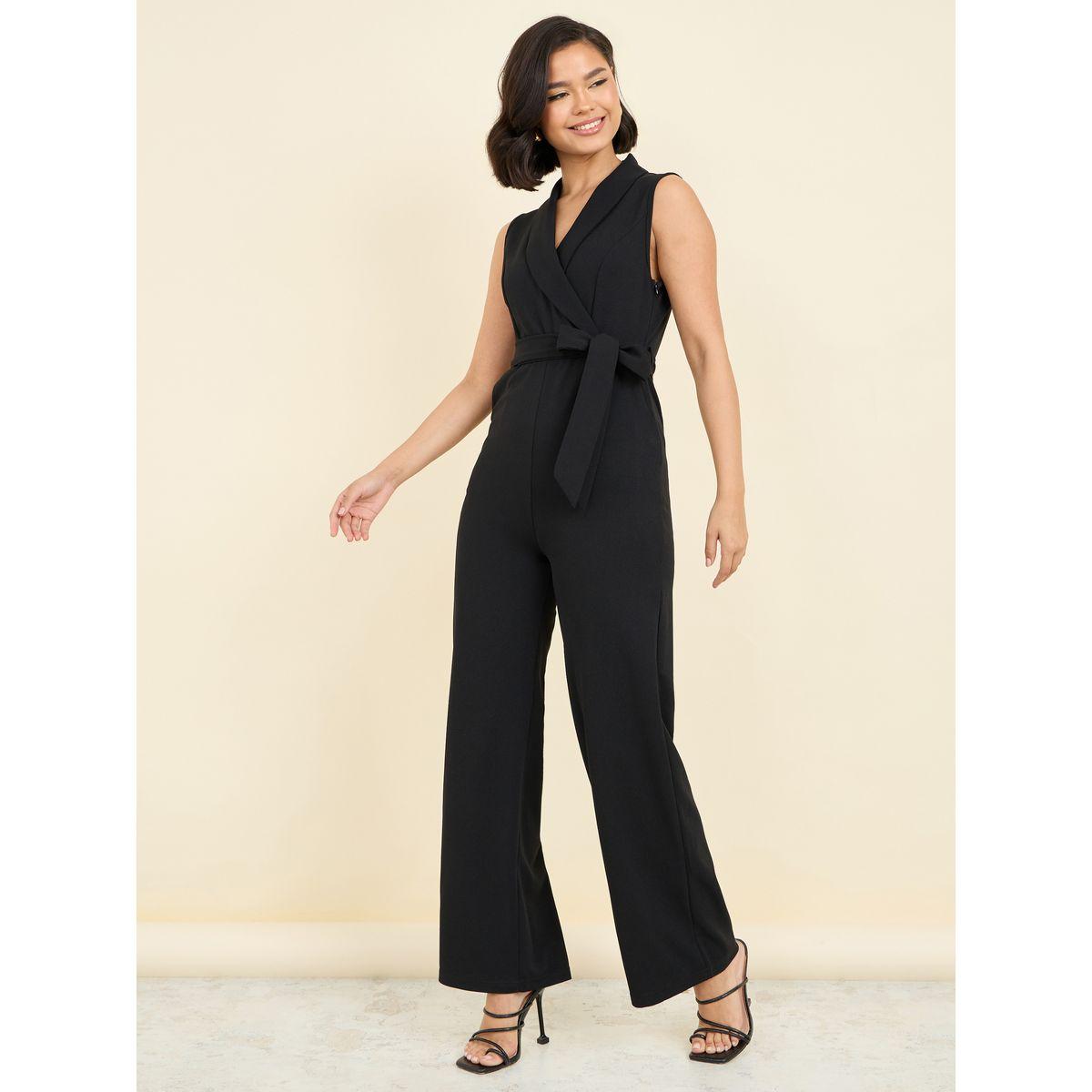 جمبسوت واسع الأرجل بلا اكمام مع أربطة-women-clothing-jumpsuits-image-1