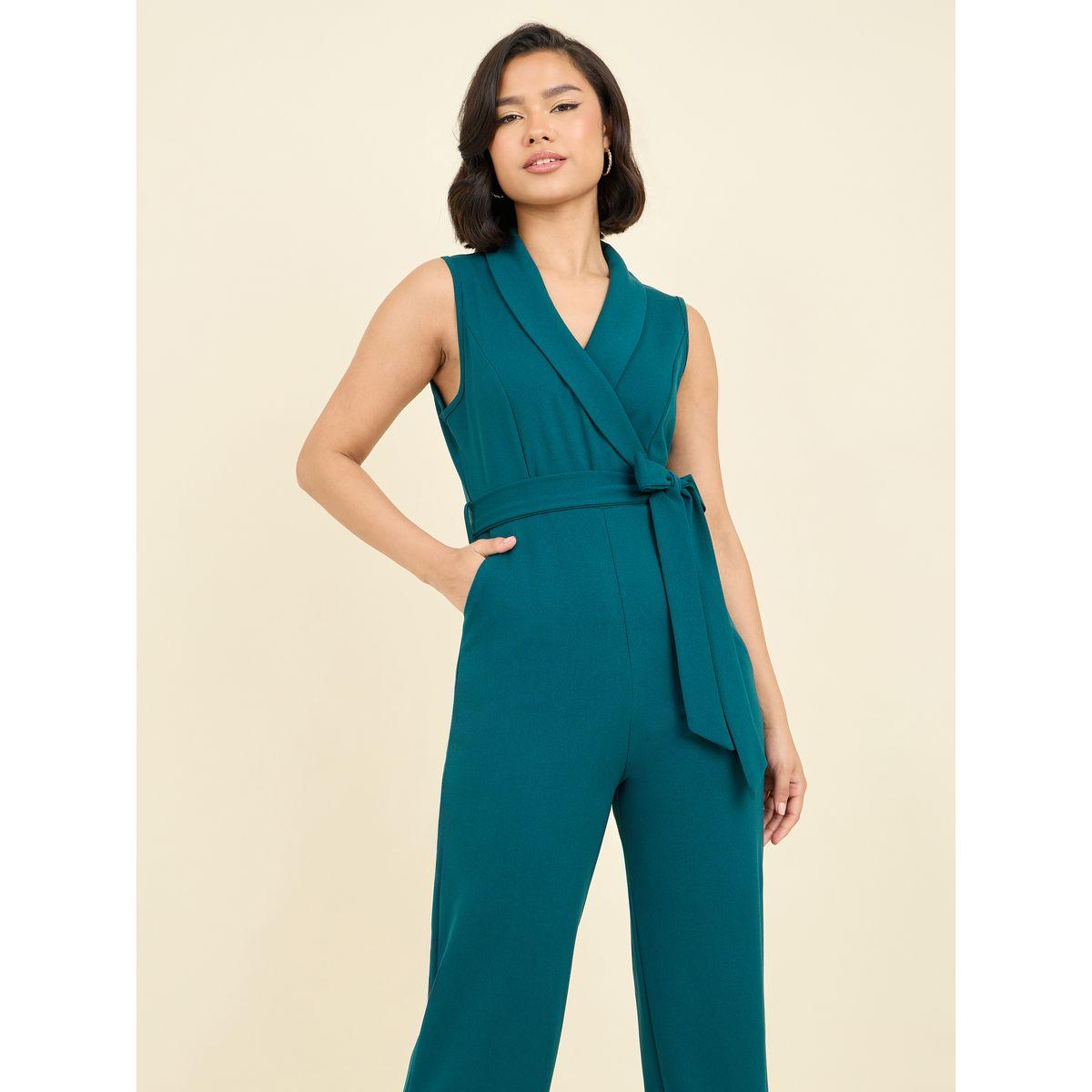 Styli Textured Sleeveless Wide Leg Jumpsuit with Self Tie Up-women-clothing-jumpsuits-image-2