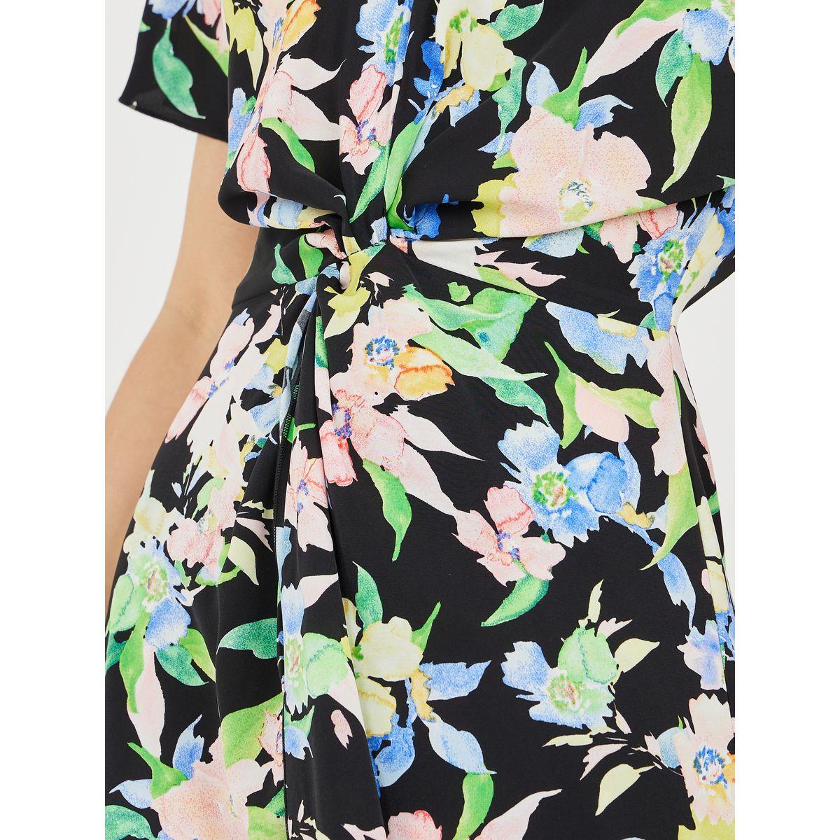 Styli Front Twist Detail Floral Print A-Line Midi Dress-women-clothing-dresses-image-3