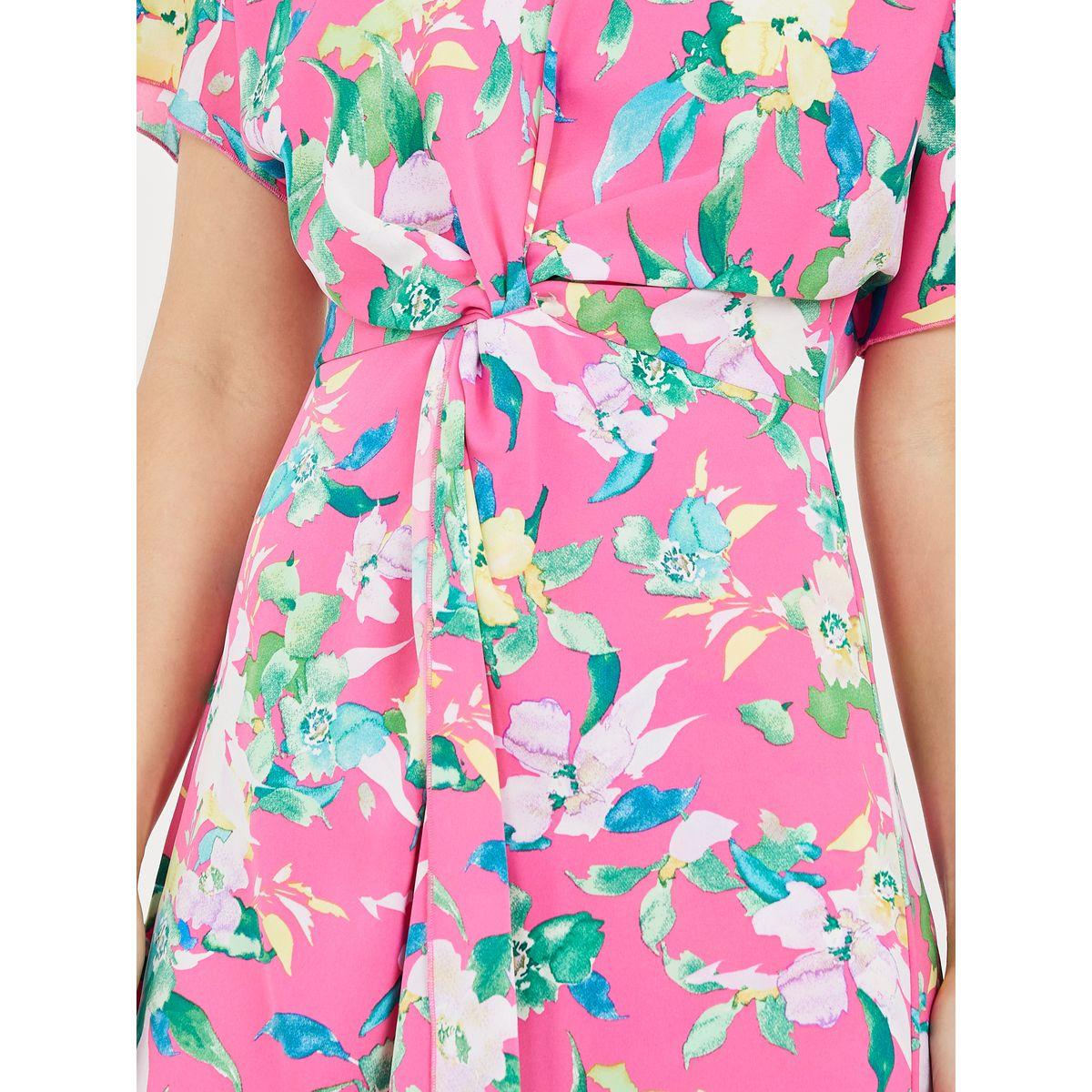 فستان ميدي بطبعة زهور وتفاصيل ملفوفة-women-clothing-dresses-image-3