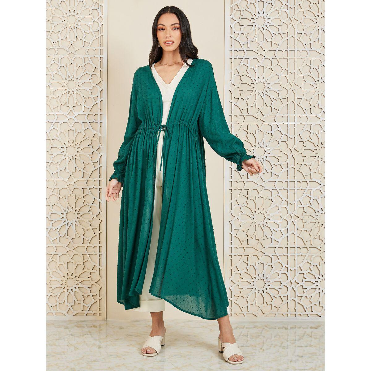 كيمونو ميدي بتفاصيل مُطرّزة وأربطة-women-clothing-shirtsandblouses-shirts-image-1