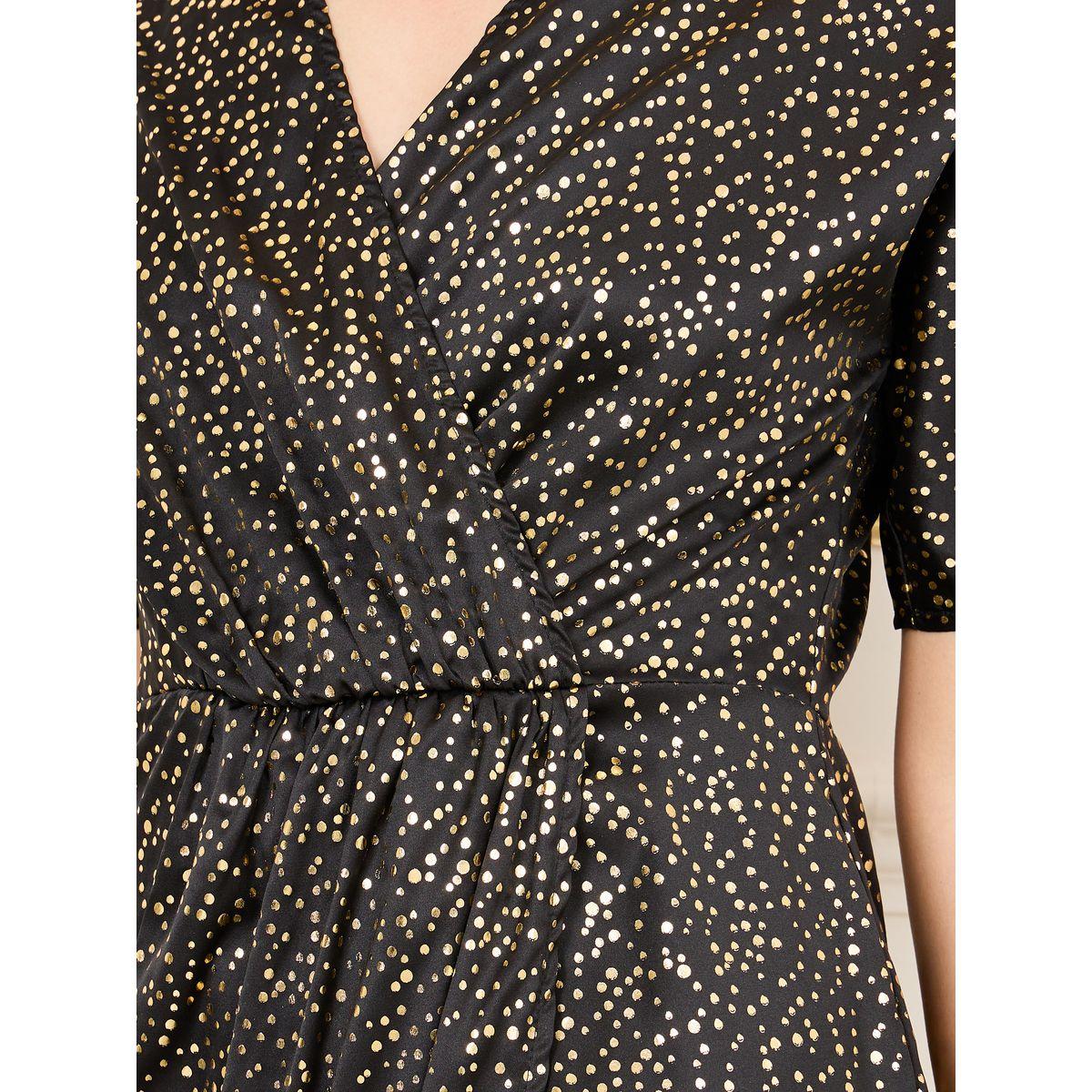 Styli Shiny Spot Wrap Style Bodycon Midi Dress-women-clothing-dresses-image-3