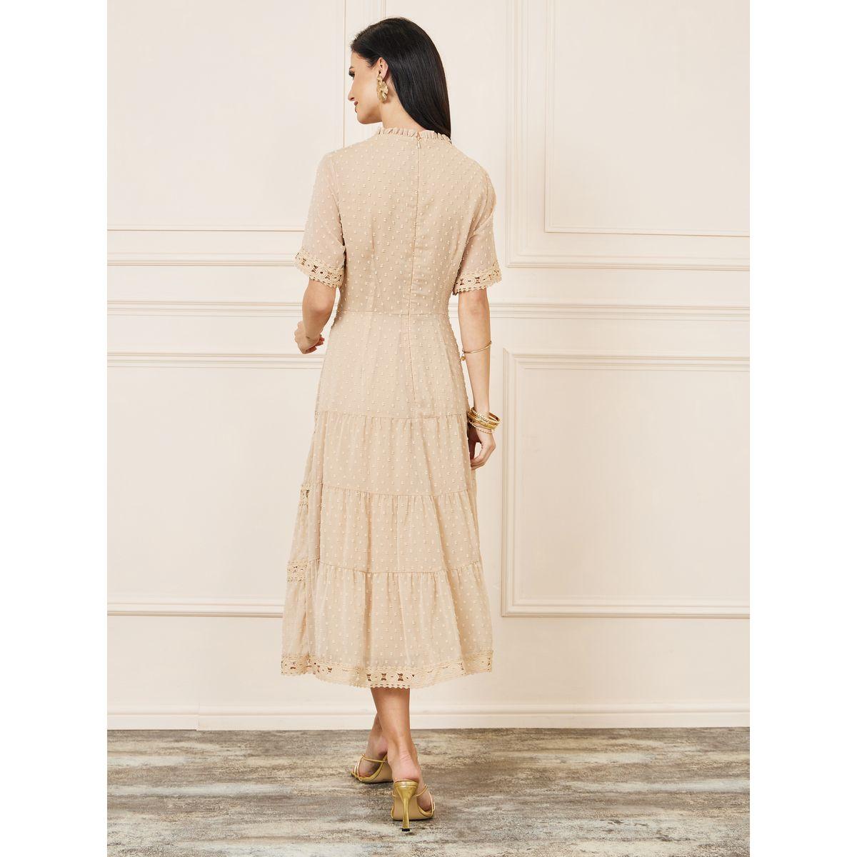فستان ميدي بكسرات وتفاصيل دانتيل-women-clothing-dresses-image-4