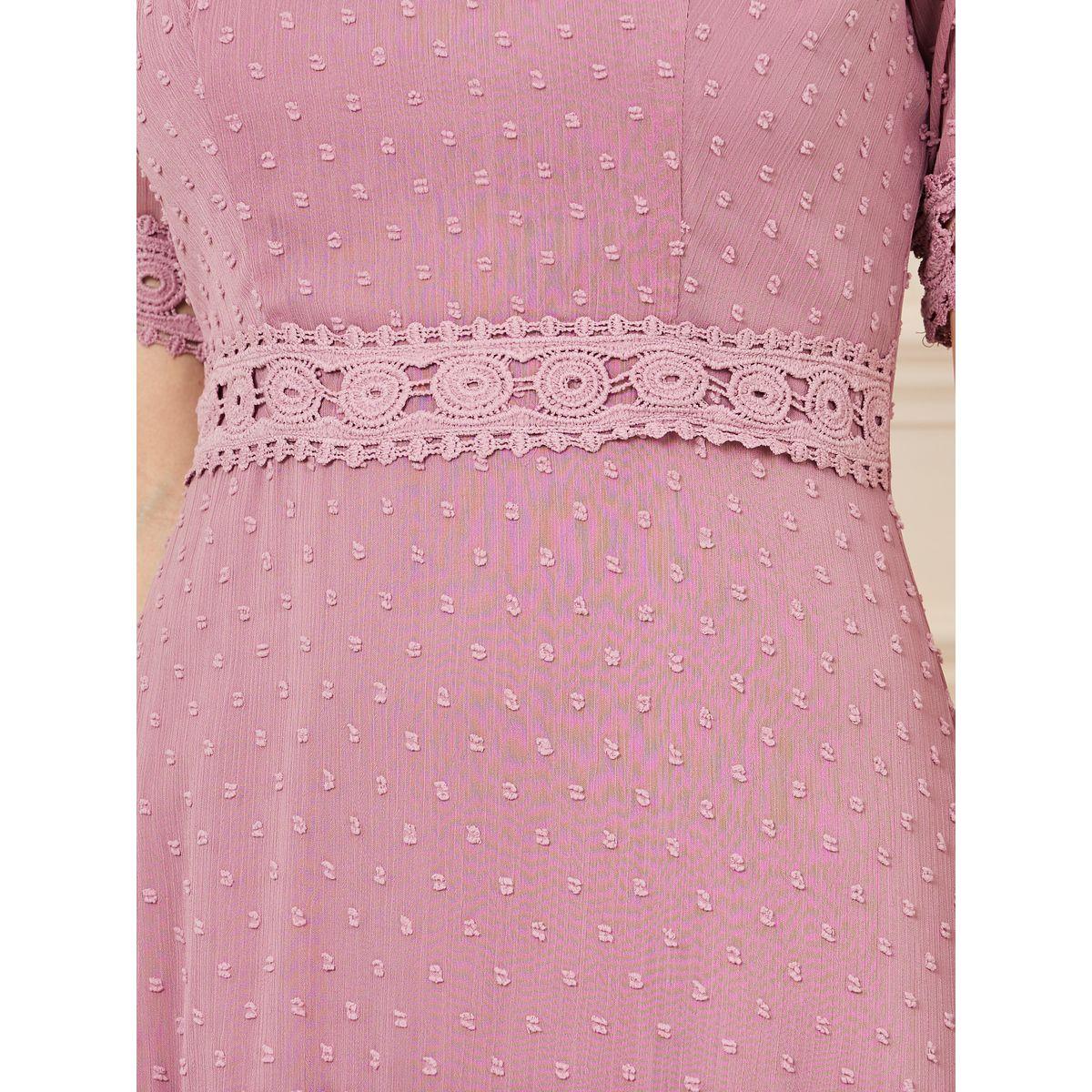 فستان ميدي بكسرات وتفاصيل دانتيل-women-clothing-dresses-image-3