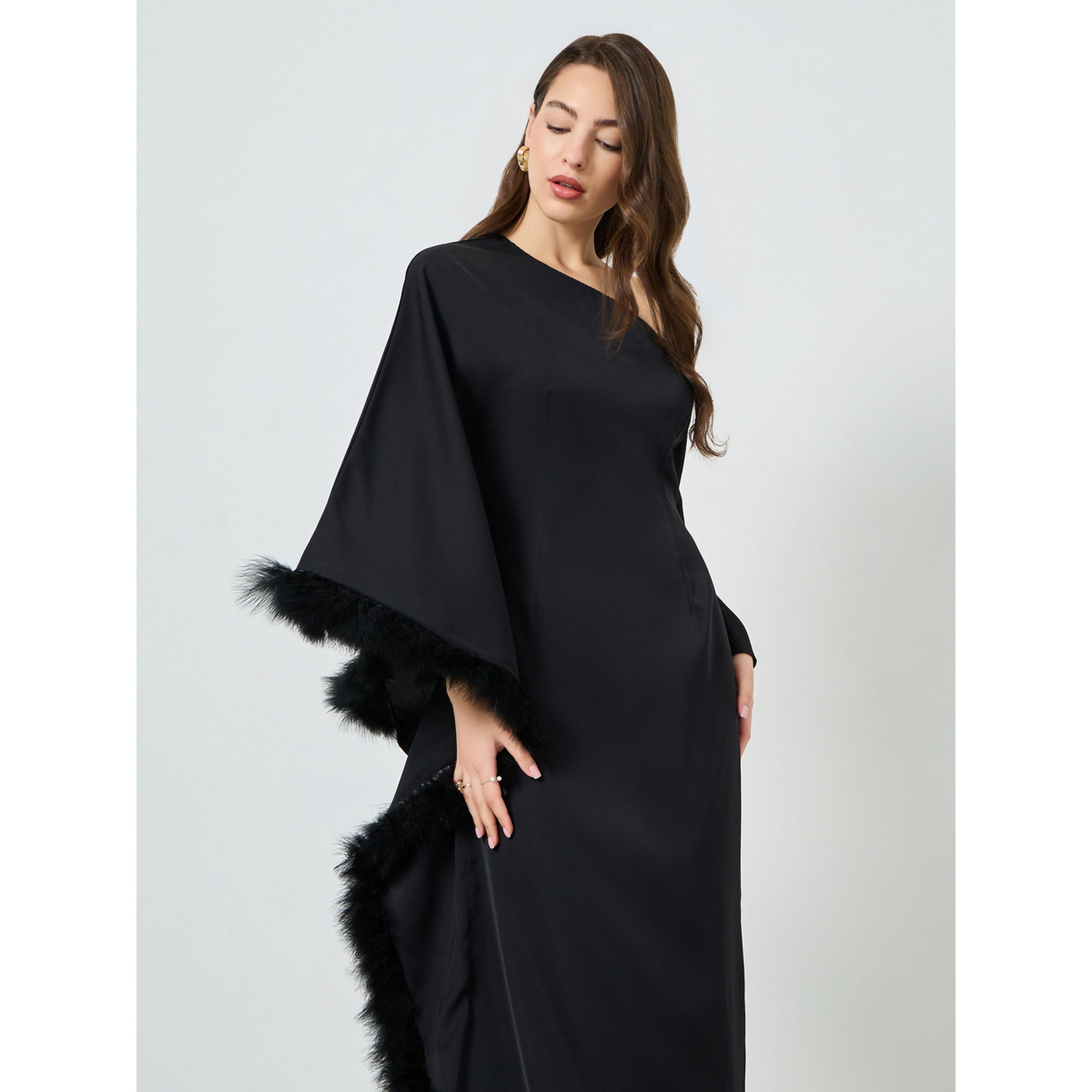 فستان طويل بنمط قفطان وكتف واحد-women-clothing-dresses-image-2
