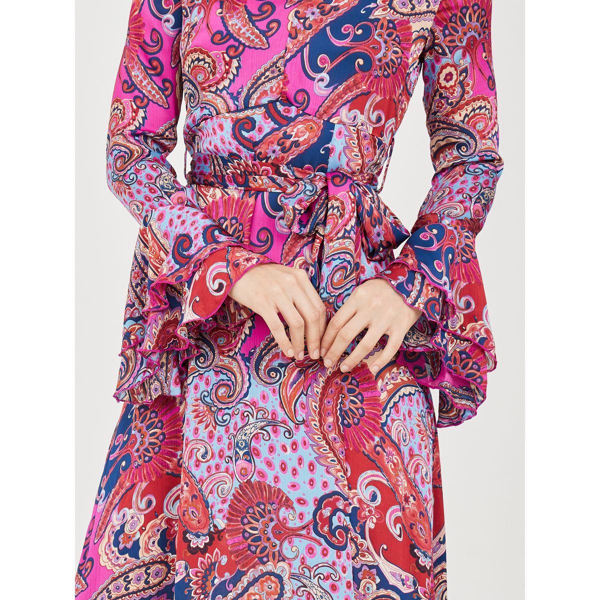 Styli Bohemian Print Flute Sleeves A-Line Maxi Dress-women-clothing-dresses-image-3