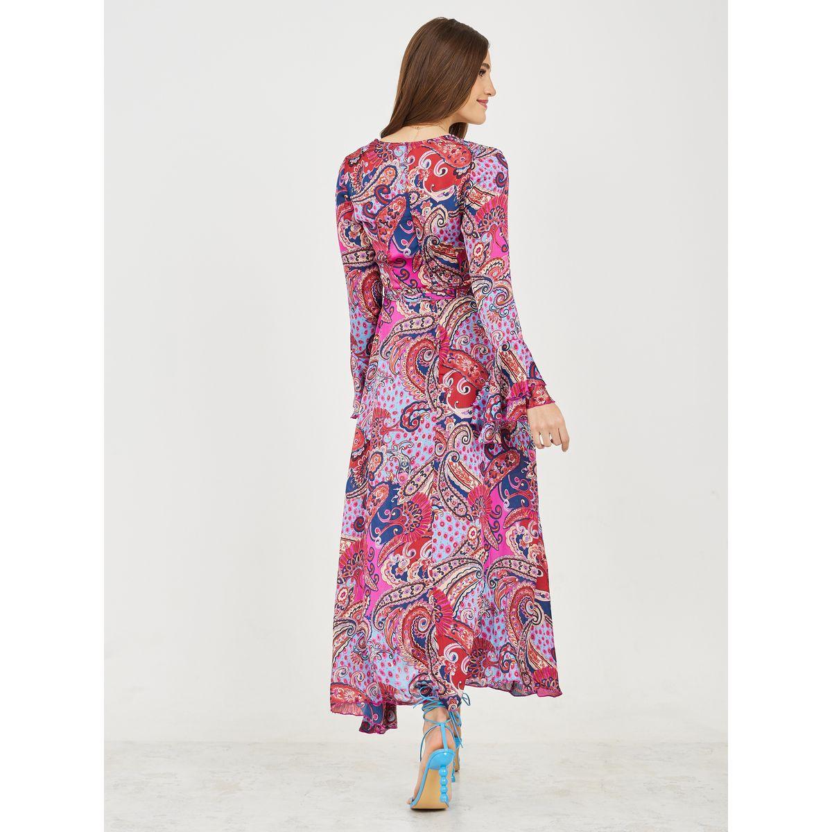 Styli Bohemian Print Flute Sleeves A-Line Maxi Dress-women-clothing-dresses-image-4