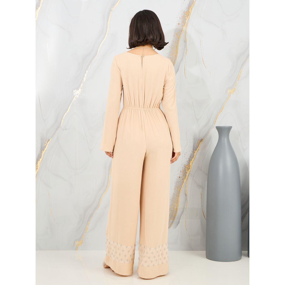 جمبسوت واسع الأرجل مع ياقة بشكل قلب-women-clothing-jumpsuits-image-4