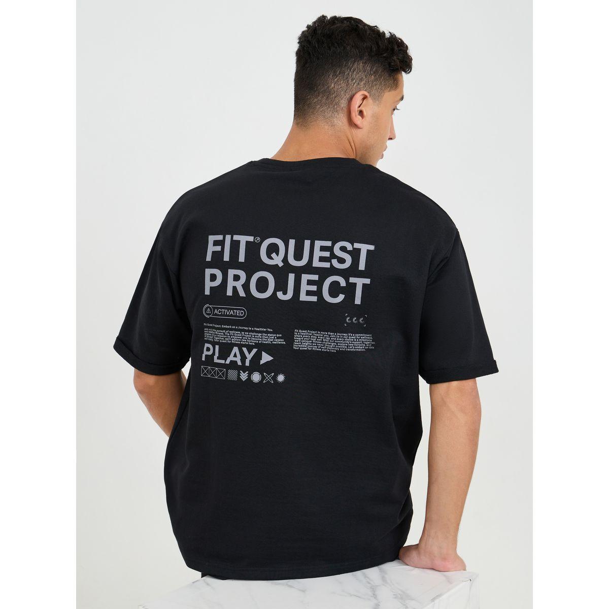 Styli Active Oversized Slogan Print Athleisure Terry T-Shirt-men-clothing-sportswearandactivewear-tshirtsandpolos-image-1